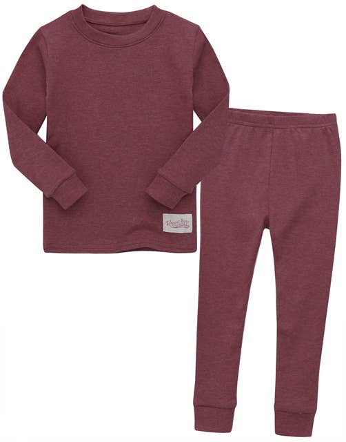 New Melange Red Long Sleeve PJs for wholesale on Faire0