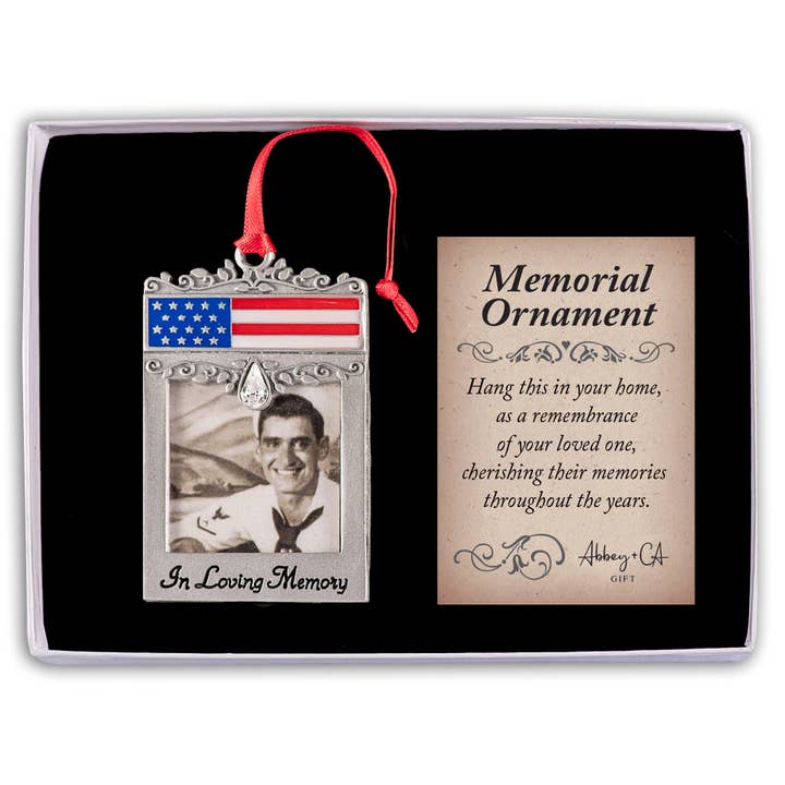 Abbey & CA Gift - Wholesale Ornament - Patriotic Memorial Photo Ornament