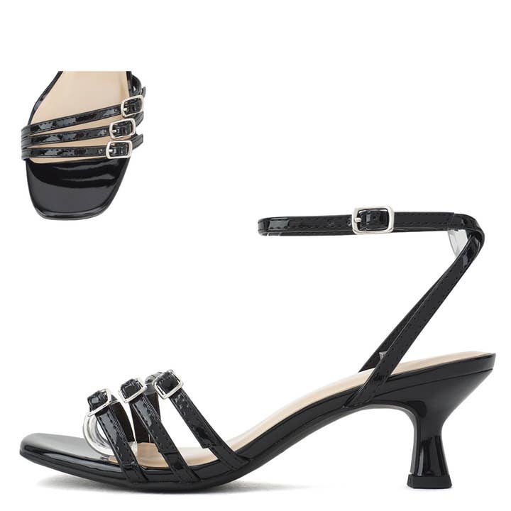 Mars Sky Shoes Wholesale - Wholesale Sandals - Women's - Soda GRADER Women Kitten Heel Buckle Strappy Sandals