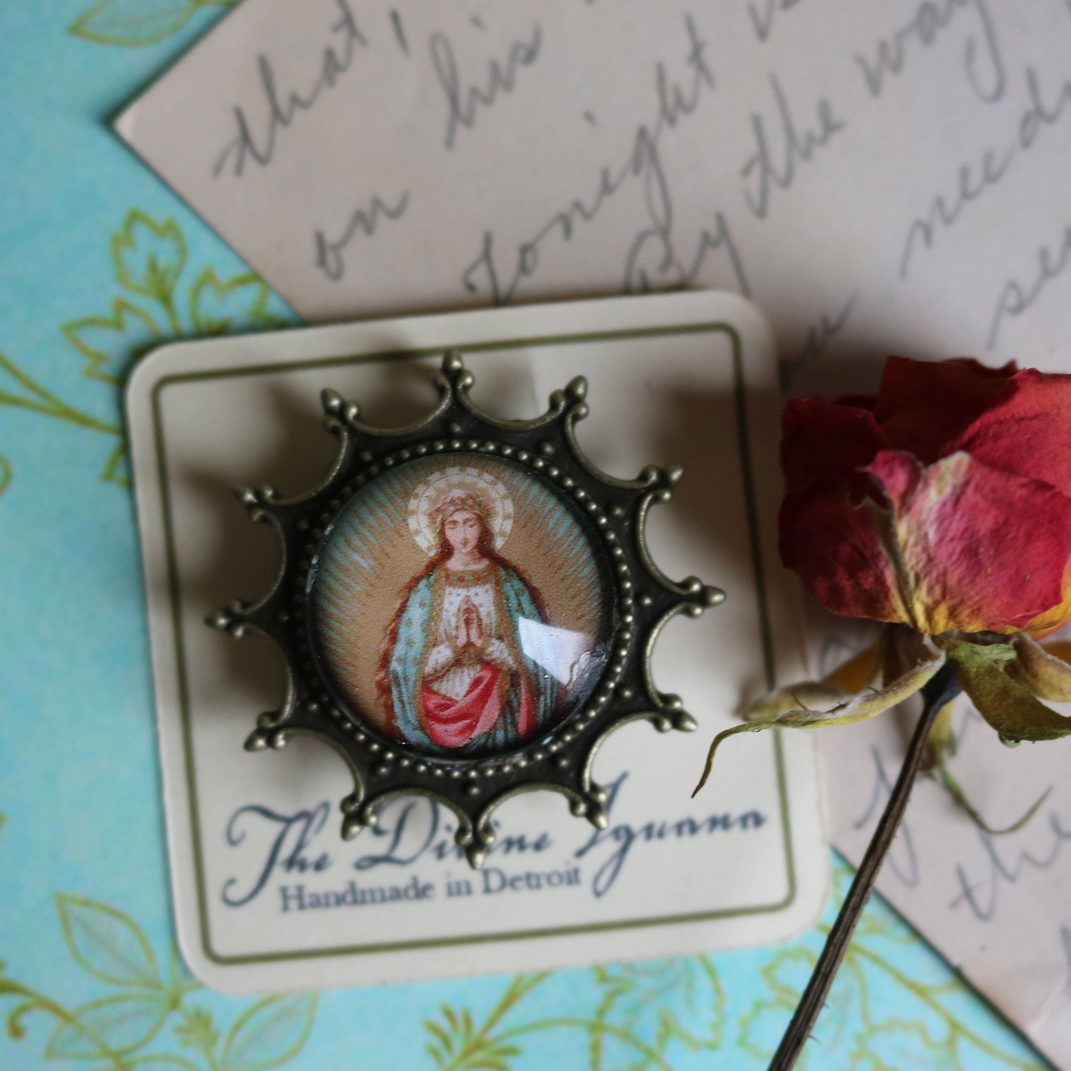 The Divine Iguana - Wholesale Brooch - Our Lady of Guadalupe - Madonna of the Stars Brooch3