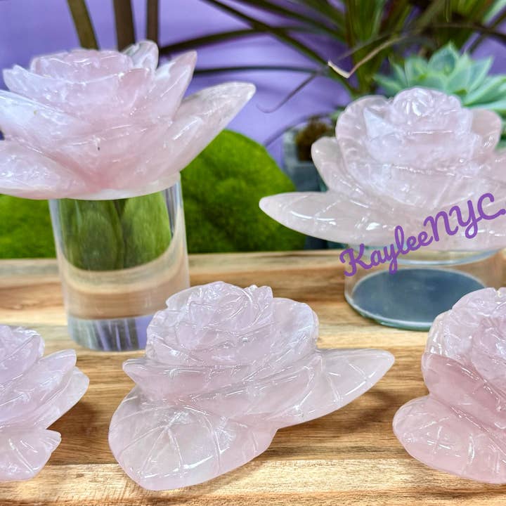KayleeNYC - Wholesale Spiritual Stone/Crystal - 5-8 pcs Natural Rose Quartz Roses Healing Energy3