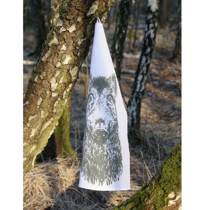 Pano de prato com estampa de javali por atacado de Frohstoff Meike Marie Buchholz