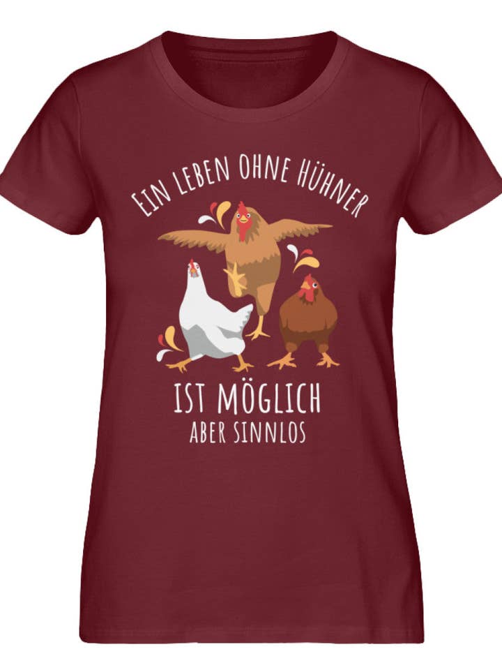 GARTENFAN - Wholesale Screen Printed T-Shirt - Women's - A life without chickens - women's premium organic shirt