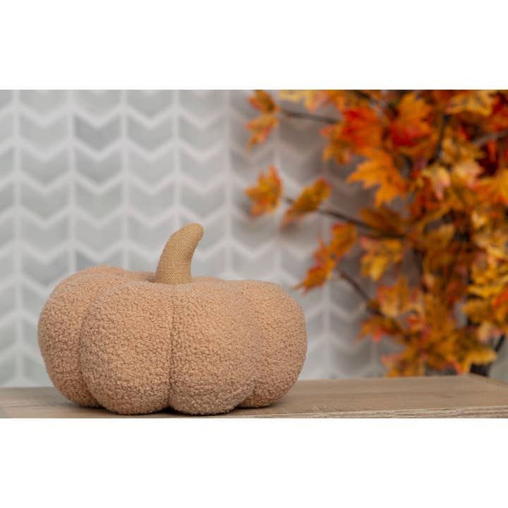 Pearhead - Wholesale Throw/Decorative Pillow - Beige Sherpa Pumpkin Pillow, Fall Decor3