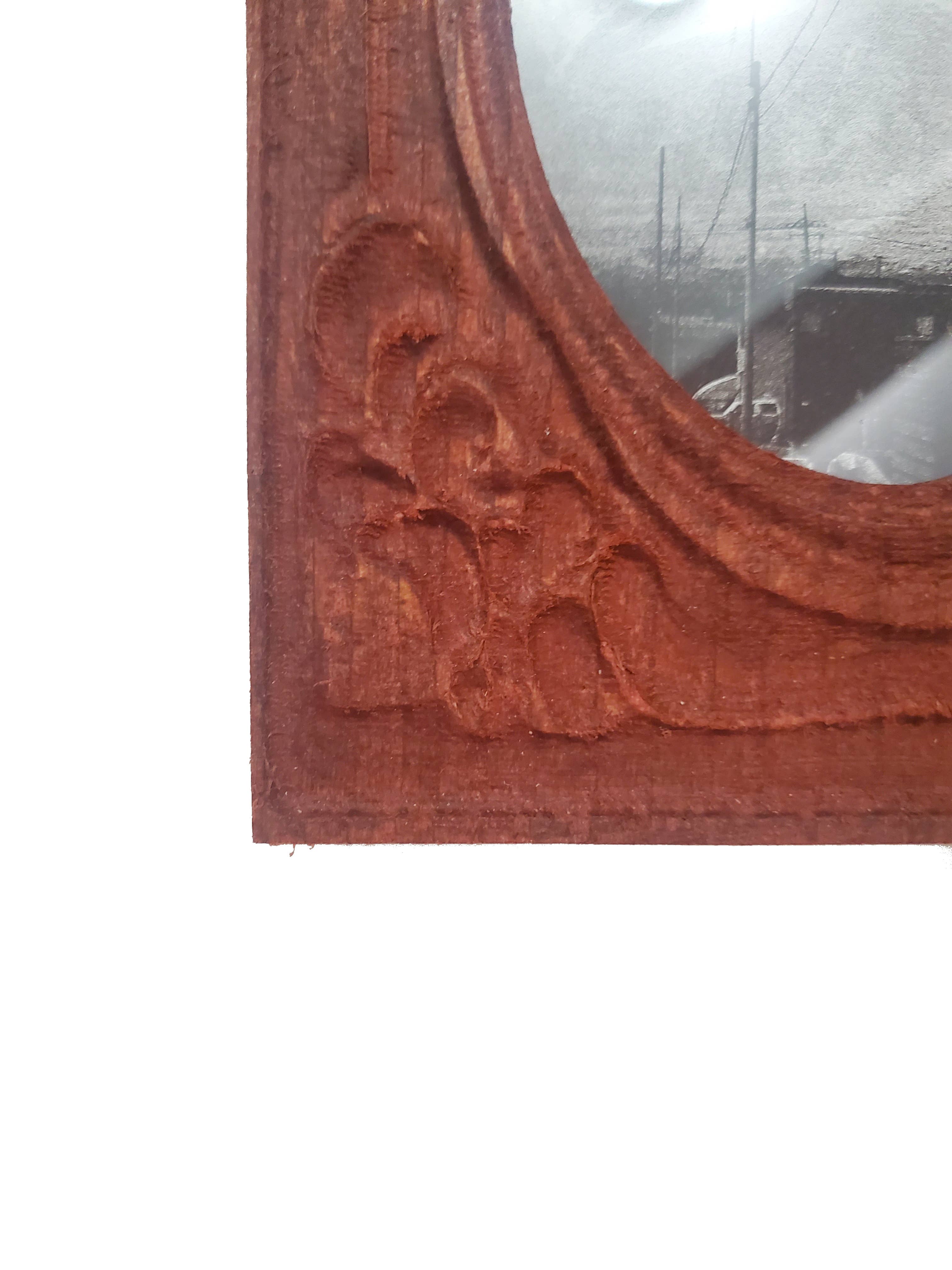 Castanha vermelha Moldura Entalhada 4x6 Cantos Ornamentados Oval para venda a revendedores na Faire2