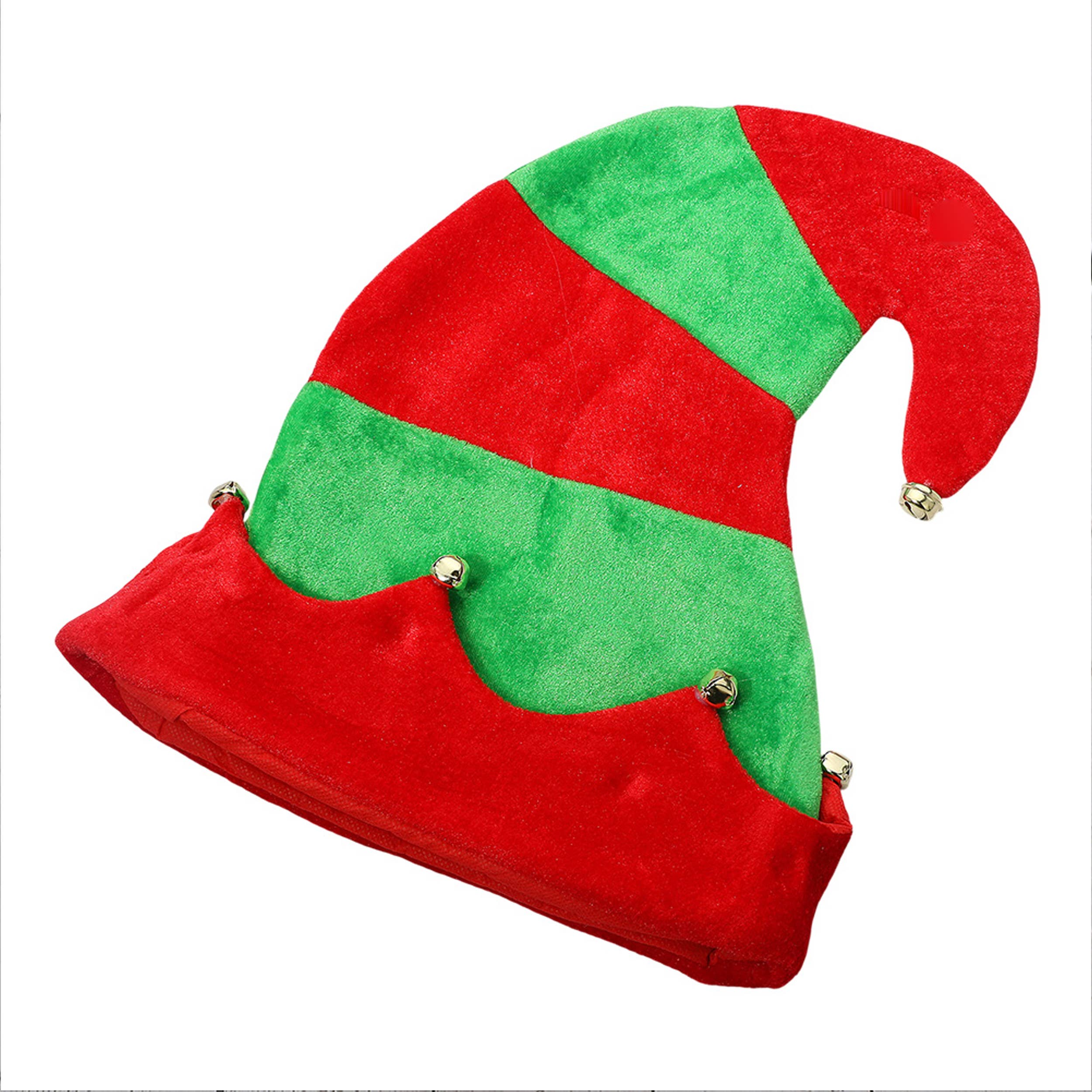 HALLEE - Wholesale Santa Hat - Plush Jingle Bell Christmas Themed Hat0