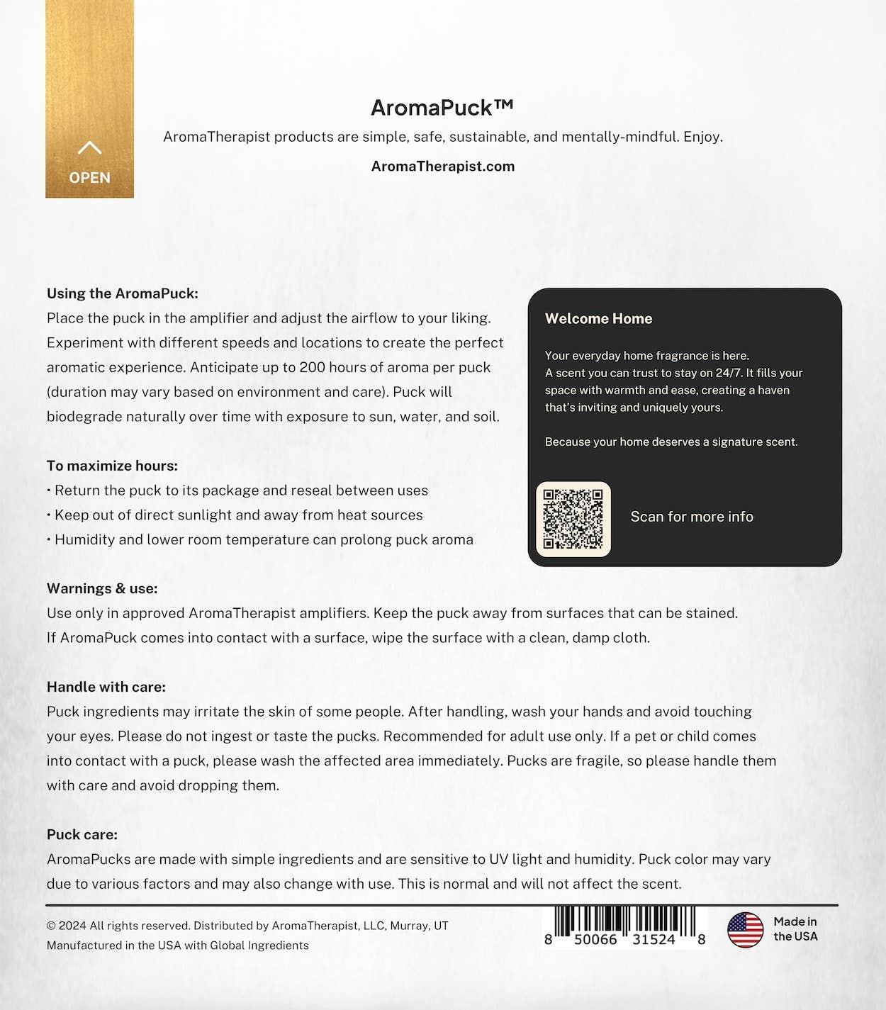 AromaTherapist - Wholesale Diffuser Fragrance Refill - Sweet Sanctuary AromaPuck3