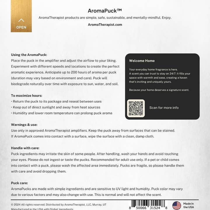 AromaTherapist - Wholesale Diffuser Fragrance Refill - Sweet Sanctuary AromaPuck3