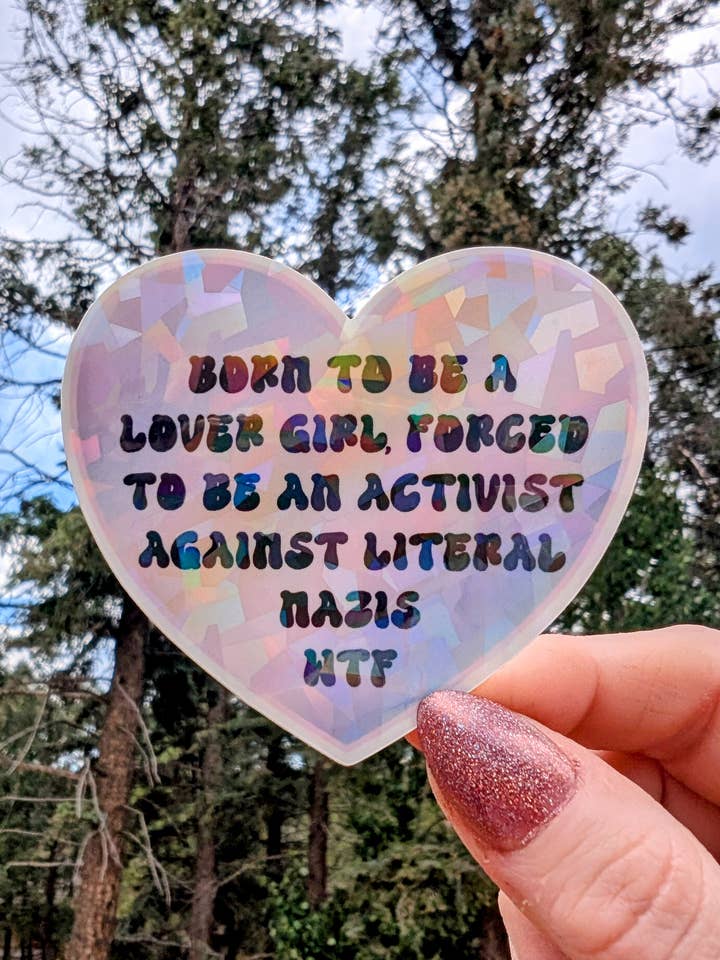 Feral Anti-fascist Feminist Vinyl Sticker for wholesale by Jewels Bright Art