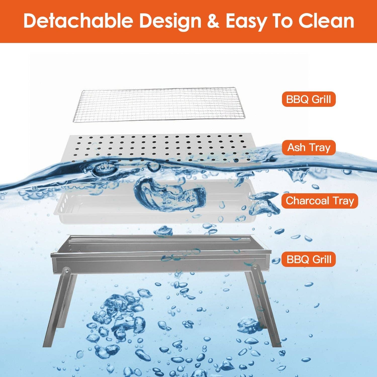 AS pic Foldable Charcoal BBQ Grill Stainless Steel Grill Net Easy Setup Portable Tabletop Barbecue Grill for Camping Picnic Outdoor Party Backyard for wholesale on Faire5