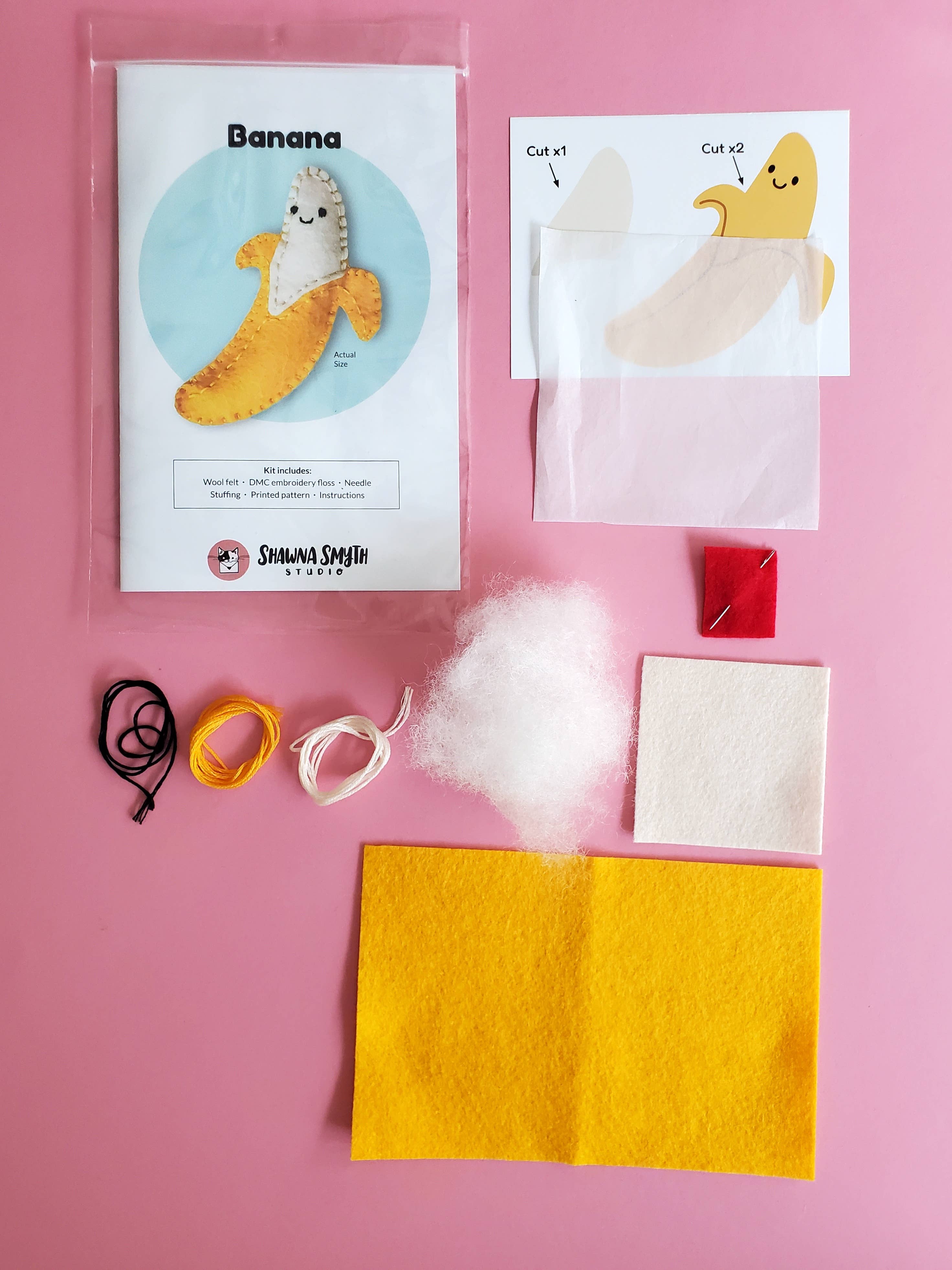 Shawna Smyth Studio - Venta al por mayor Kit de manualidades - Kit de fieltro Banana DIY2