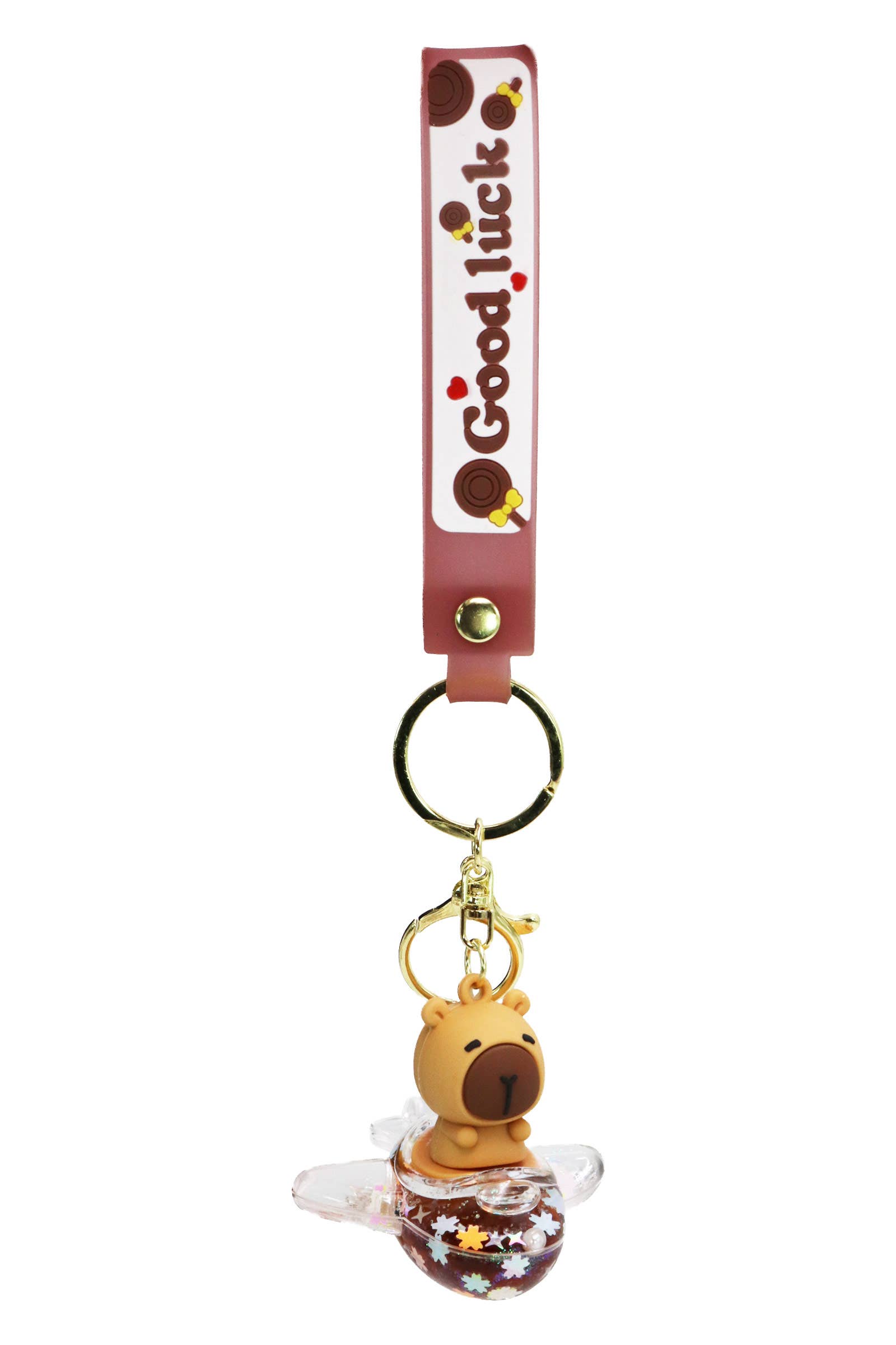 Assorted Capybara Glitter Liquid 3d Resin Key Ring for wholesale on Faire5