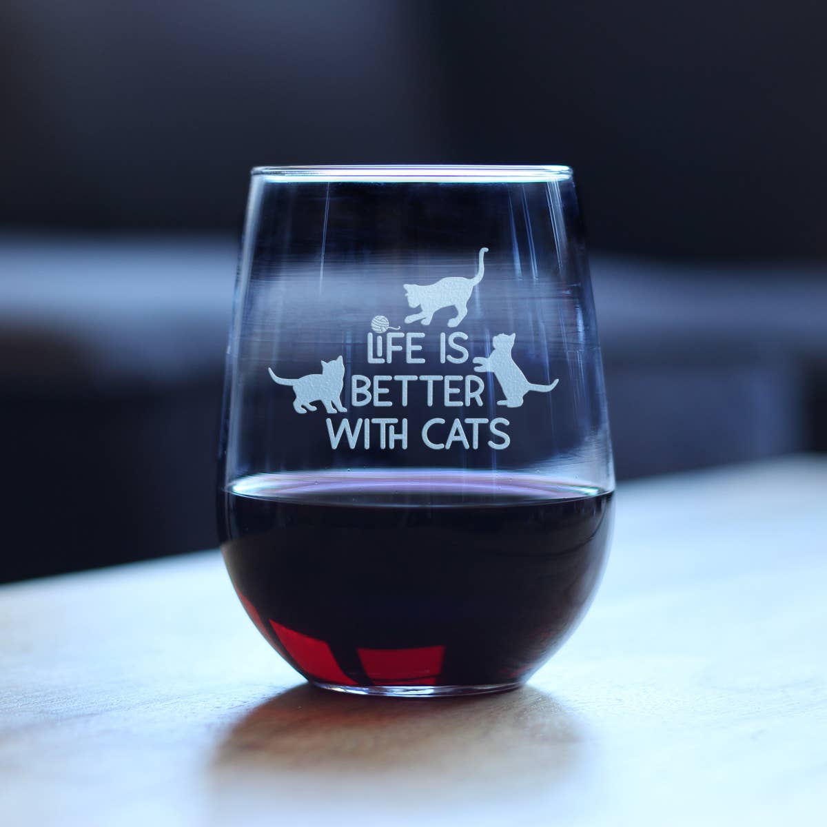 bevvee - Wholesale Wine Glass - Better With Cats - Stemless Wine Glass - Funny Cat Gifts1