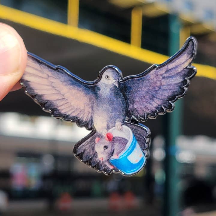 Rotte og due metallisk nål for engroshandel hos Santi of all Trades