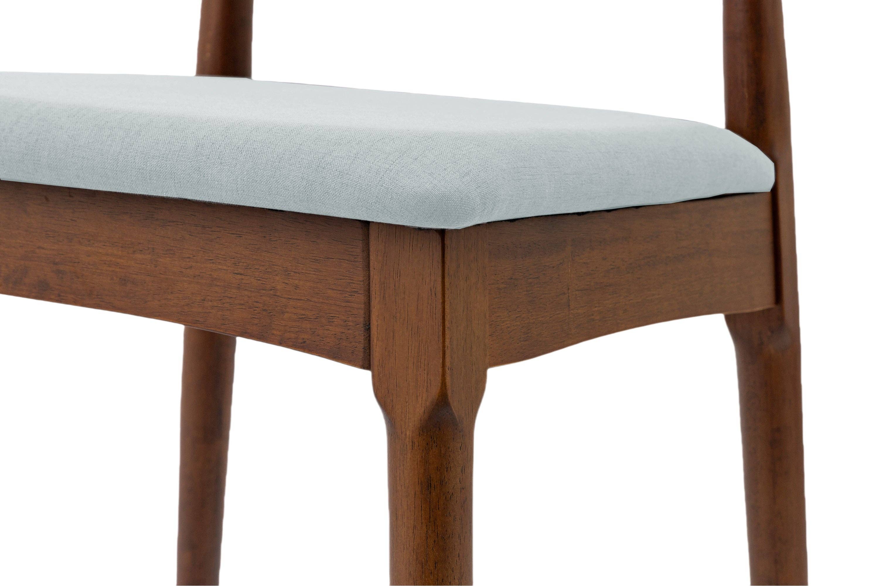 Bleu Clair Ensemble de 2 chaises de salle à manger en bois massif rembourrées Tonle Mid-Century en vente sur Faire3