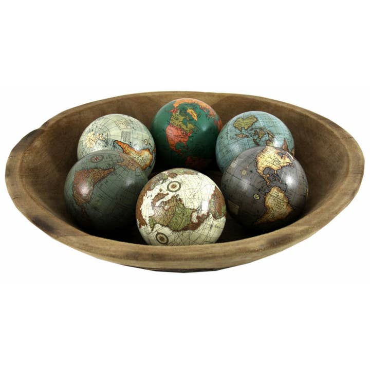 Multi Set of 6 x 3 Inch Decorative Globes In Assorted Colours for wholesale on Faire