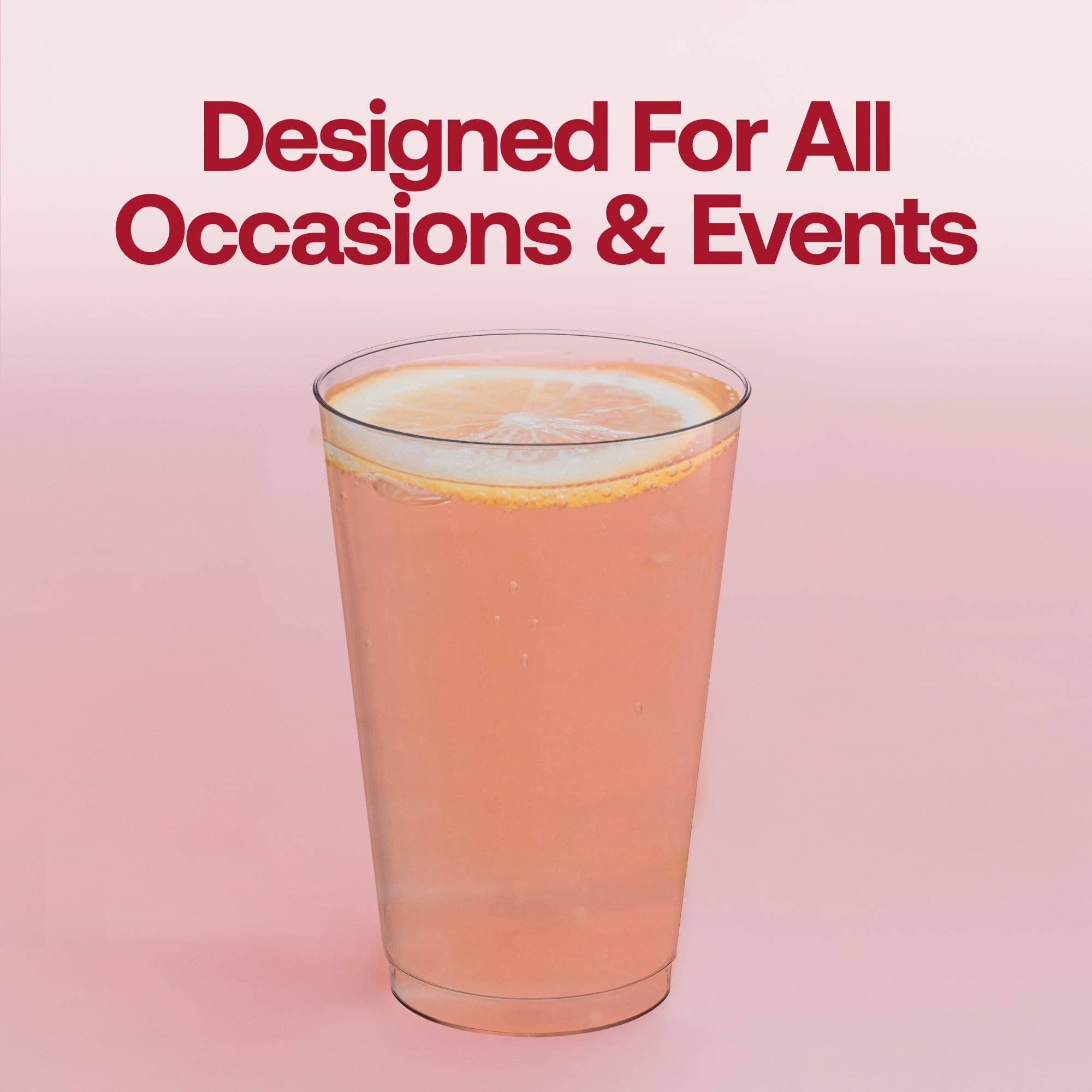 Smarty had a Party - Wholesale Disposable Cup - 14 oz. Crystal Clear Plastic Disposable Party Cups - 20 pcs6