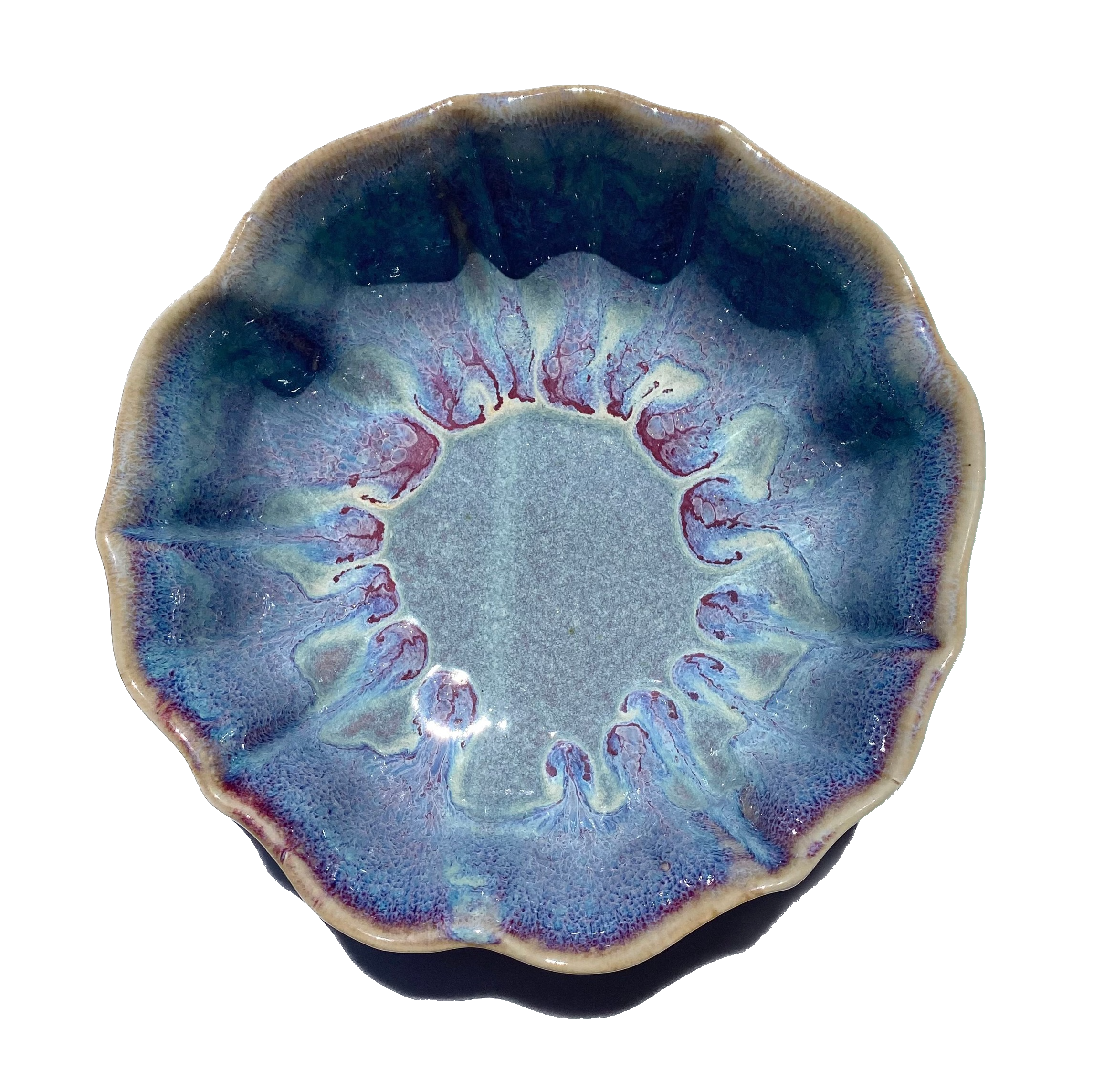 Bay Pottery - Wholesale Bowl - Large Rippled Bowl - Stoneware Pottery0