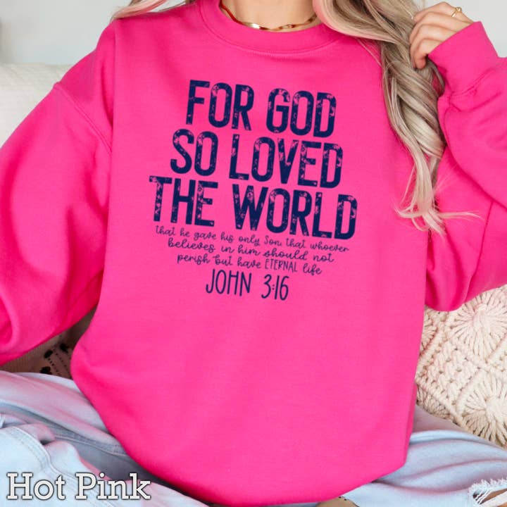 Shoppe SHC - Wholesale Graphic Sweatshirt - Women's - John 3:16 Christian Graphic Sweatshirt|Gildan2