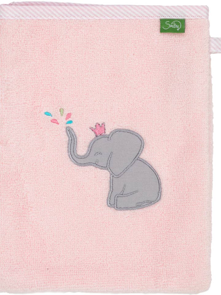 Waschhandschuh Kinder Elefant, rosa für den Großhandel von Smithy by Dagmar Nelk