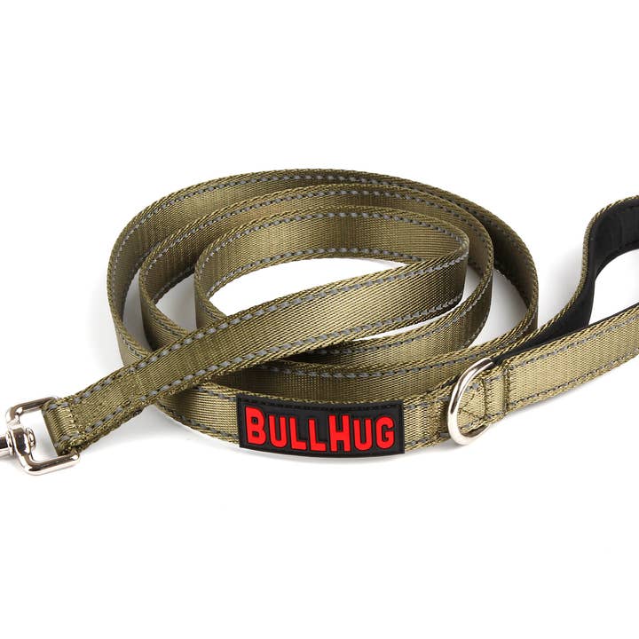 ''OLIVE GREEN'' 6FT BULLHUG LEASH for wholesale by Bullhug
