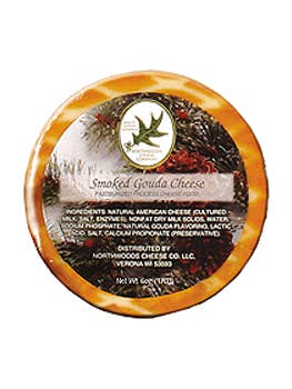 1049 6oz Smoked Gouda Round- 10/6/2026 for wholesale by Northwoods Food and Gift Enterprises