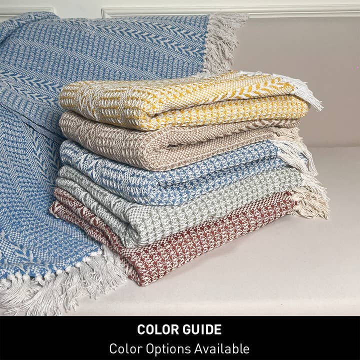 Giallo-Bianco COPRILETTO PER WAFFLE INTRECCIATO, GIALLO-BIANCO, 150" x 60", IN COTONE. in vendita all'ingrosso su Faire1