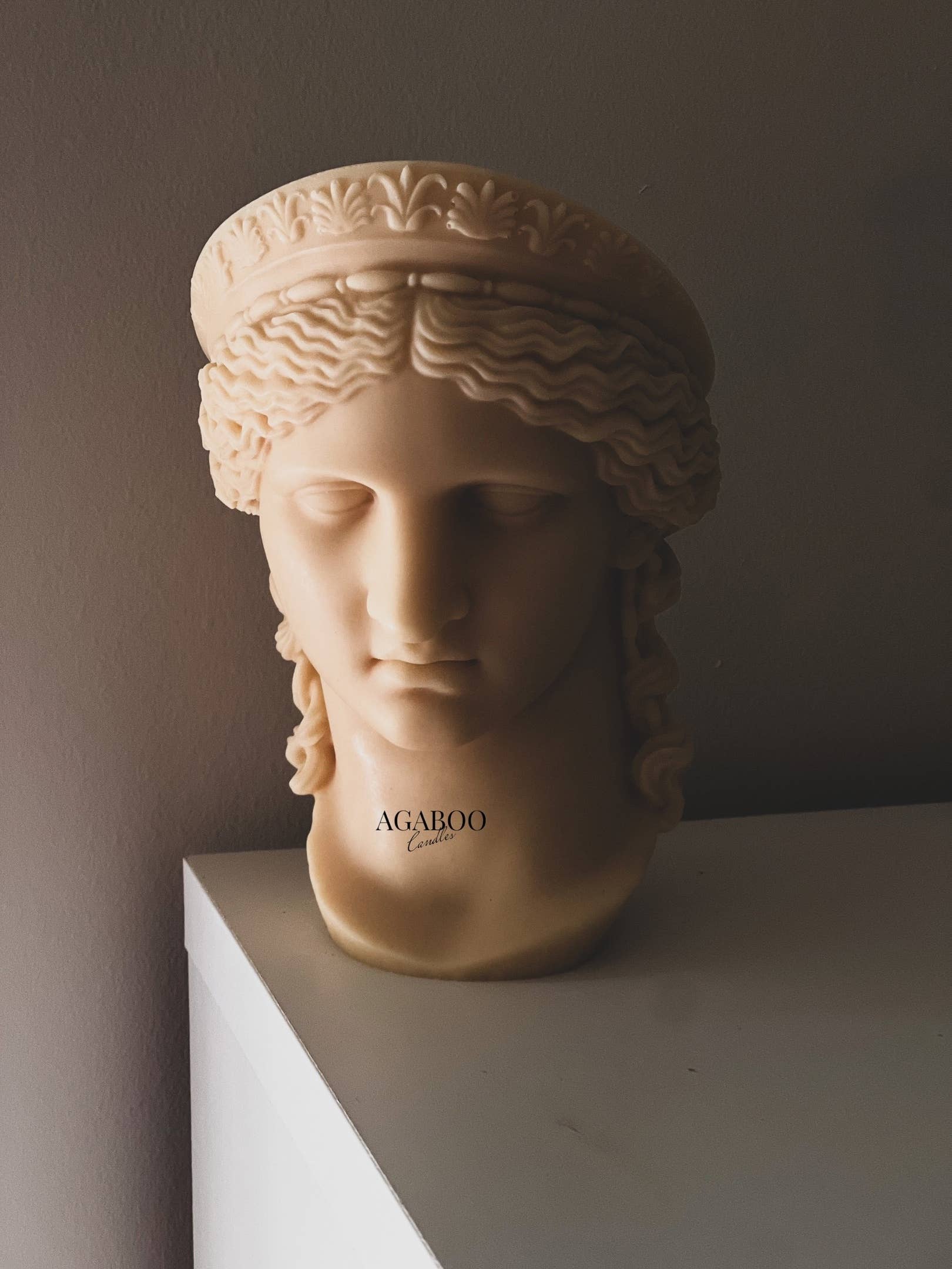 Agaboo Candle - Wholesale Novelty Candle - Hera Greek Goddess Bust Statue Candle 7.5x4in - Sculptural1