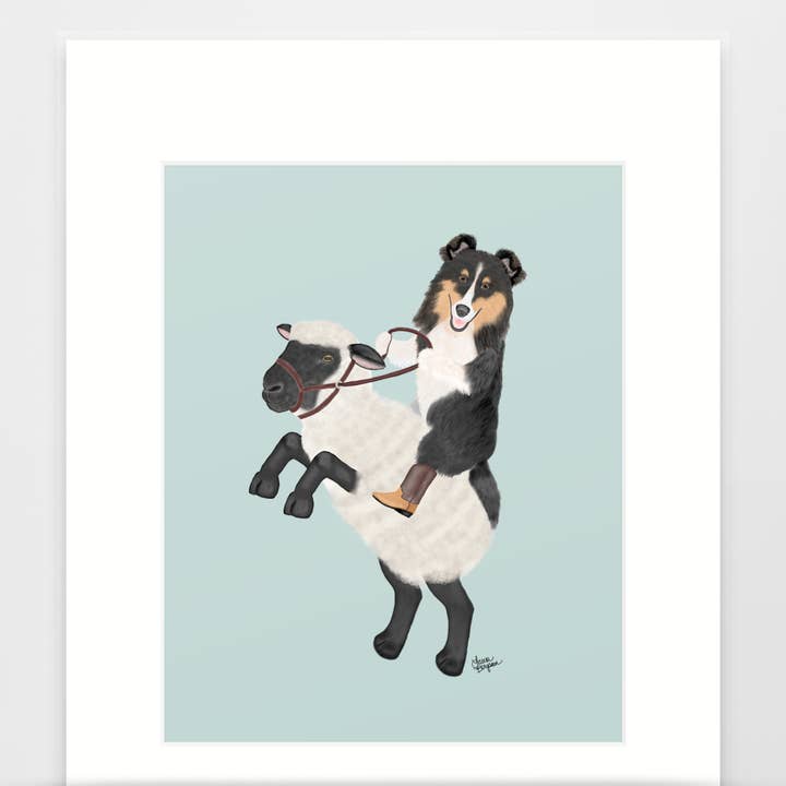 Shetland Sheepdog Dog Art Print, Tricolor Edition for wholesale by Laura Bergsma Studio