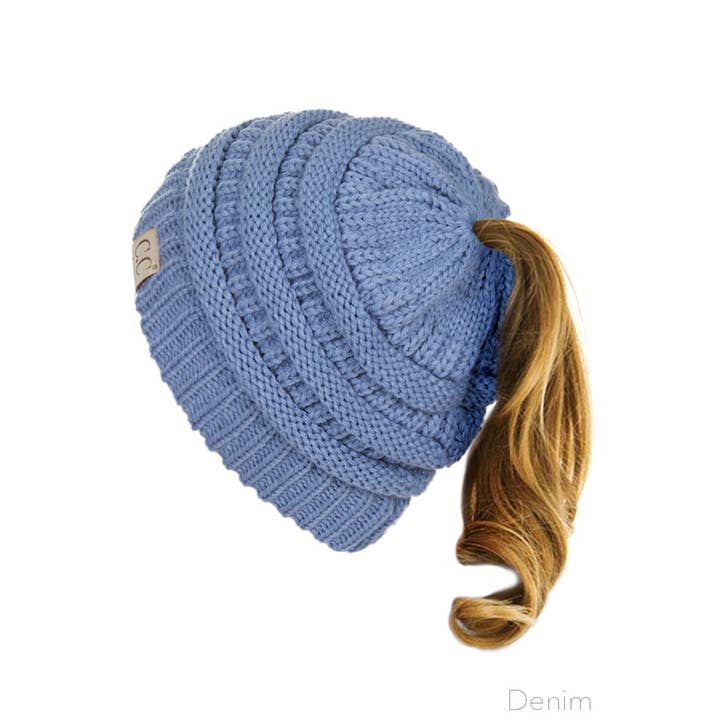 Hana - Wholesale Beanie - Kids - C.C Kids Solid Ponytail Beanie4