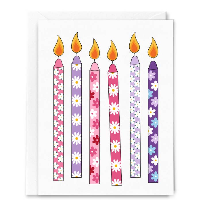 Sammy Gorin LLC - Wholesale Birthday Card - Floral Candles Birthday Card