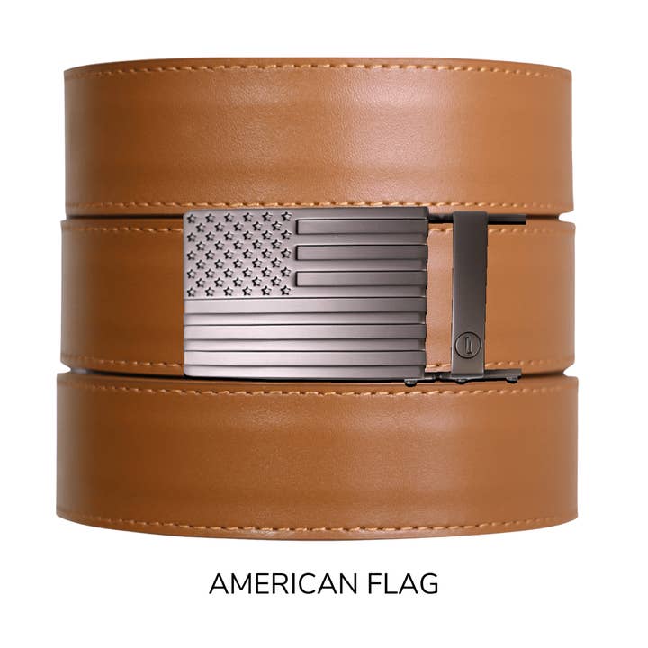 Tough Apparel - Wholesale Belt - Men's - British Tan Top Grain Leather Ratchet Belt & Buckle Set2