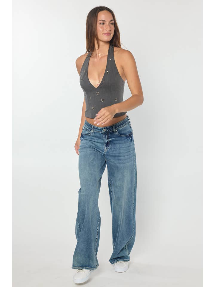 MEDIUM OPEN PACK Mid Waist Relaxed Wide Jeans WEP3614 for wholesale on Faire9