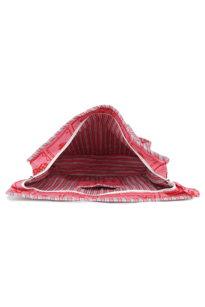 Hi Handmade - Wholesale Tote bag – Women's - Cotton Tote Bag With Zip - Pink Suits3