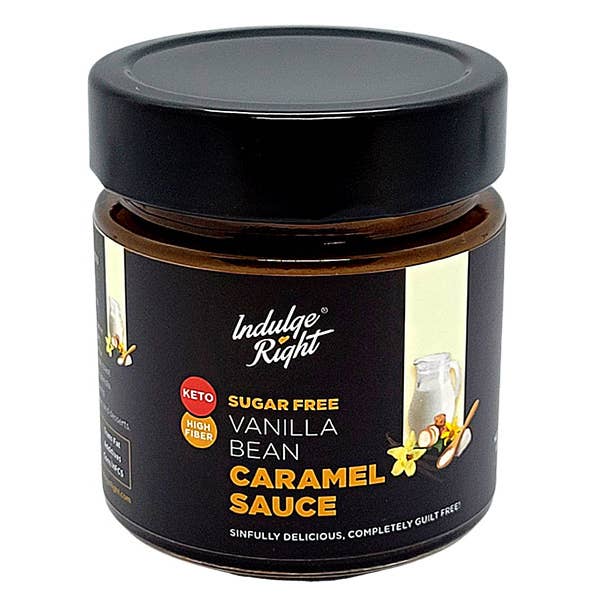 Sukkerfri vanille Bean Karamel Sauce (Mejeri) for engroshandel hos Indulge Right Foods