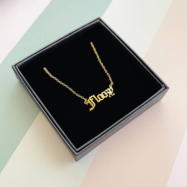 The Silver Spider - Wholesale Pendant/Charm Necklace - Floozy word Necklace stainless steel gold Sex positive