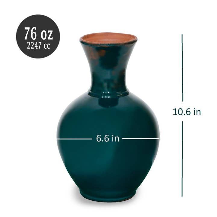 Hakan - Wholesale Vase - Glazed Clay Vase, Water Pitcher, Traditional Mud Jug, 76 oz6
