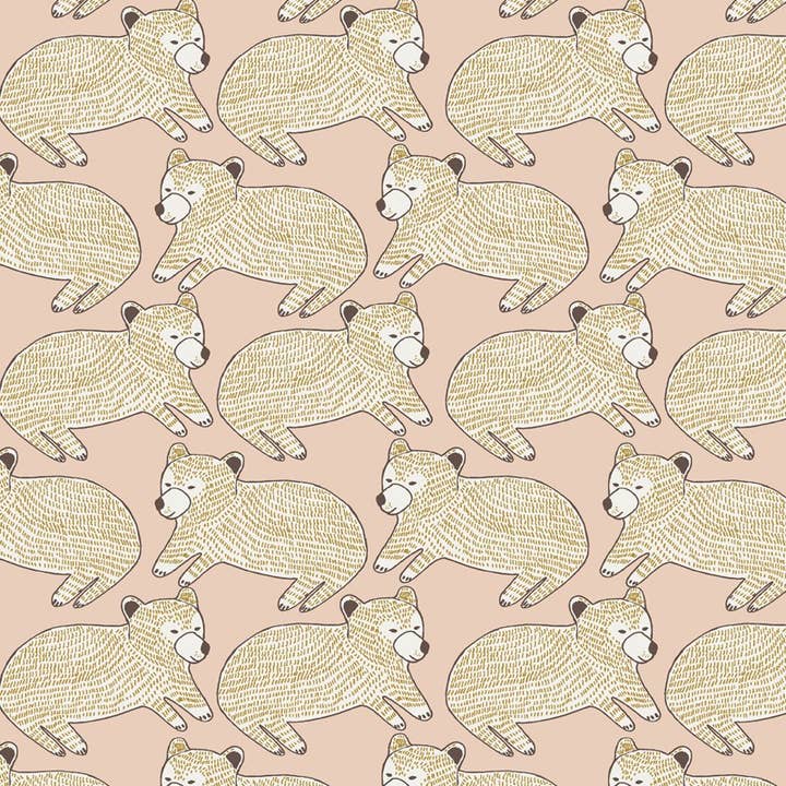 OURSON poederkleurig vliesbehang voor wholesale door Fox And Roses