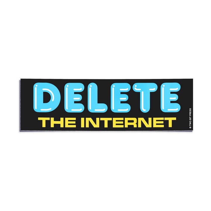 DELETE The Internet Autoaufkleber, lustiges MILLENNIAL-Vinyl für den Großhandel von Two Bit Press