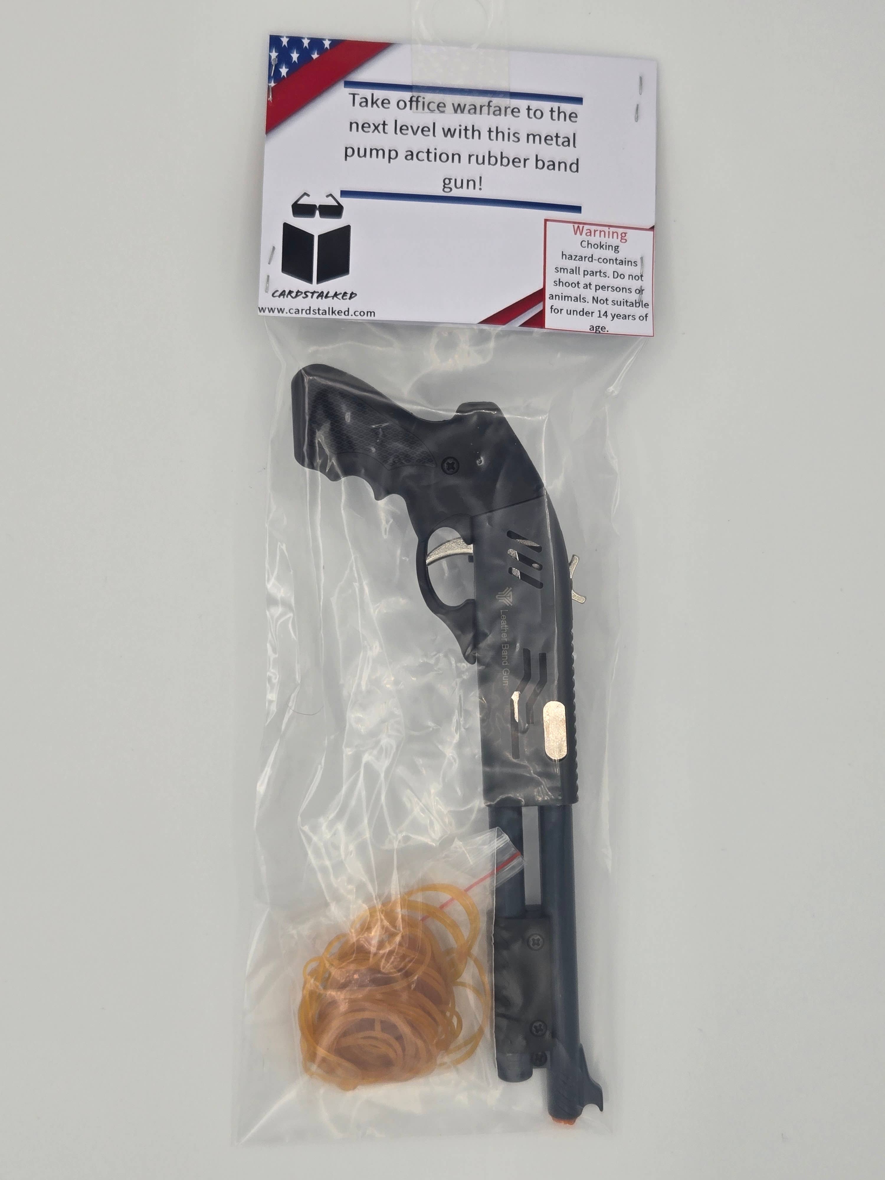 Cardstalked - Wholesale Klassiek speelgoed - Kinderen - Metalen Pompactie Rubber Band Jachtgeweer - 8” Speelgoedgeweer9