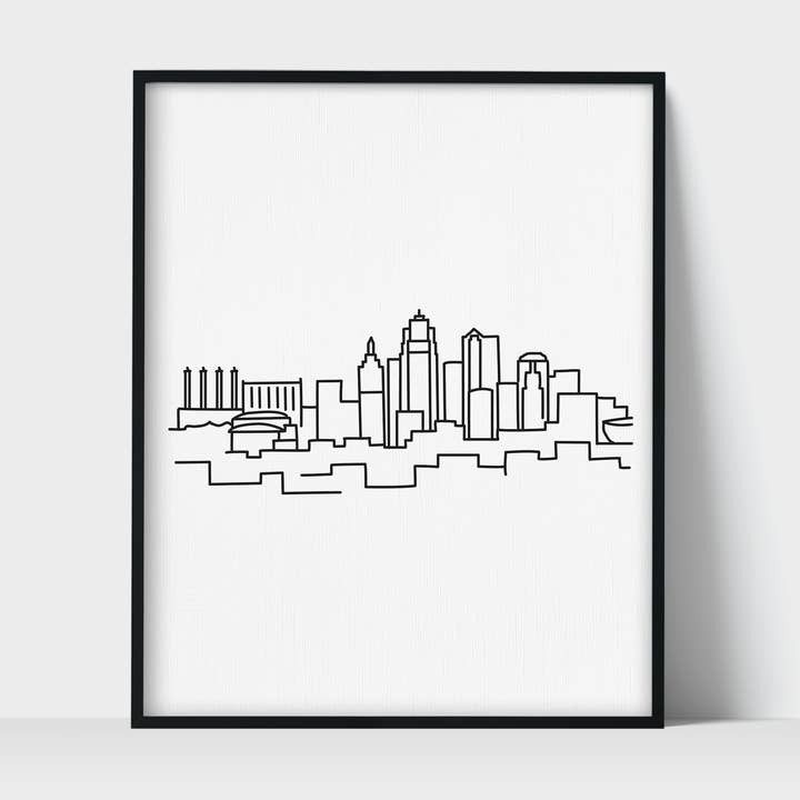 Skyline Kansas City Missouri Unframed Art Print for wholesale by Scenic Route Shop