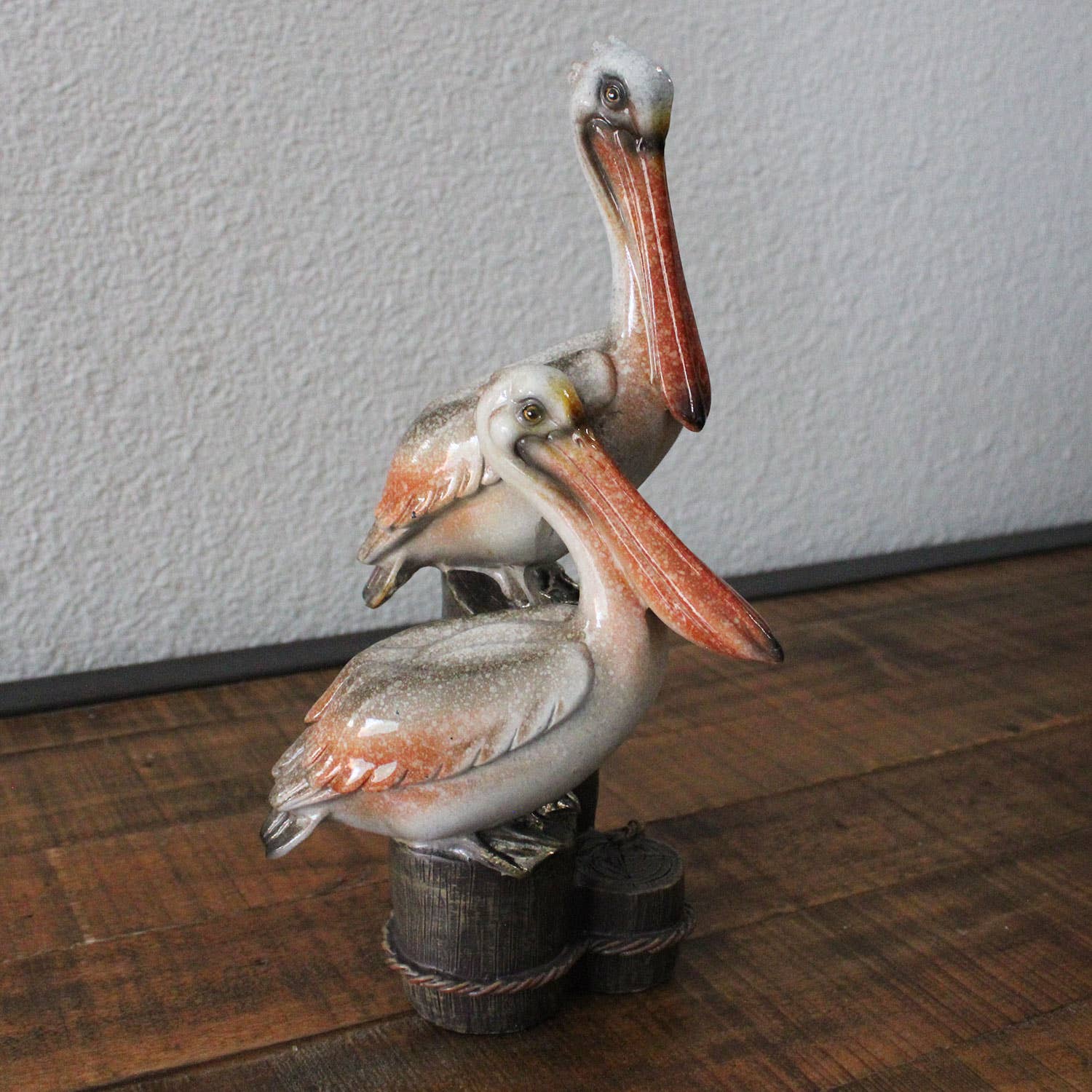 CB Home Collection - Wholesale Decorative Figurine - 9.25" Resin Pelican Duo on Piling Figure1