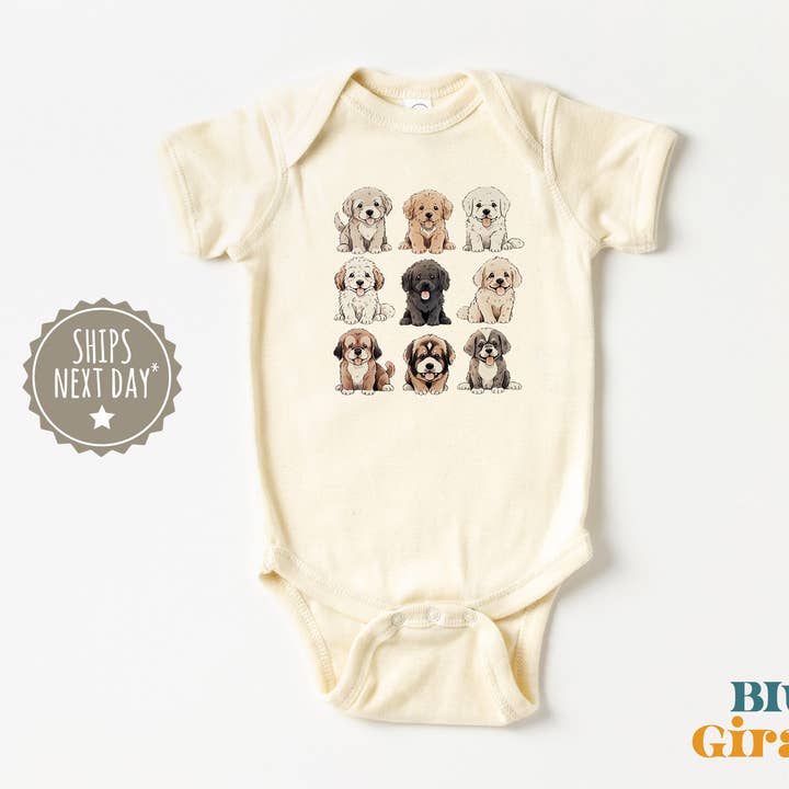 Cute Dogs Baby Onesie® for wholesale by Blue Giraffe Inc