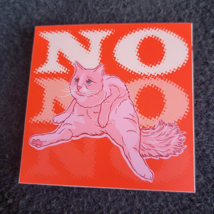 *Sticker: No-grab Nancy 3" square matte vinyl for wholesale by Cat Champion
