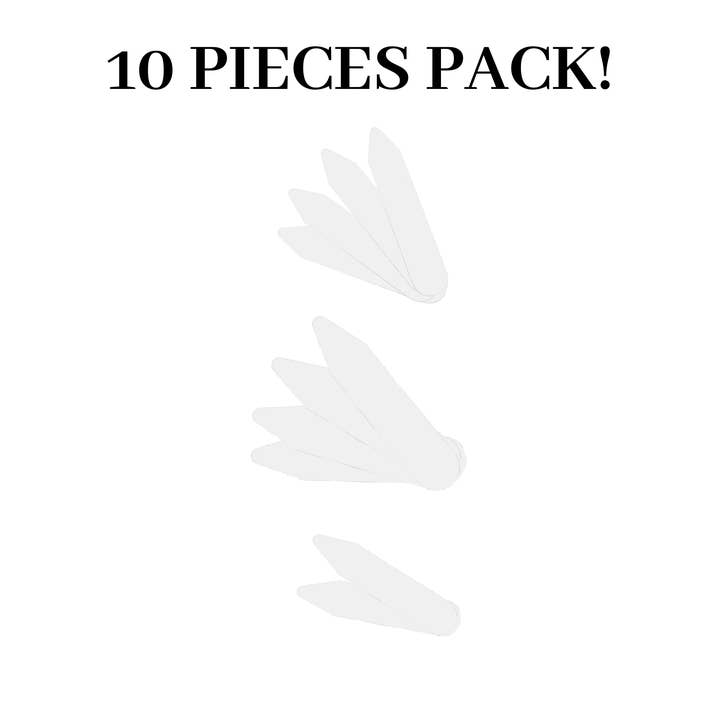 COCHIC - Wholesale Collar Stiffener - Shirt Collar Stays - Cochic - Set of 10 - 3 Sizes - White