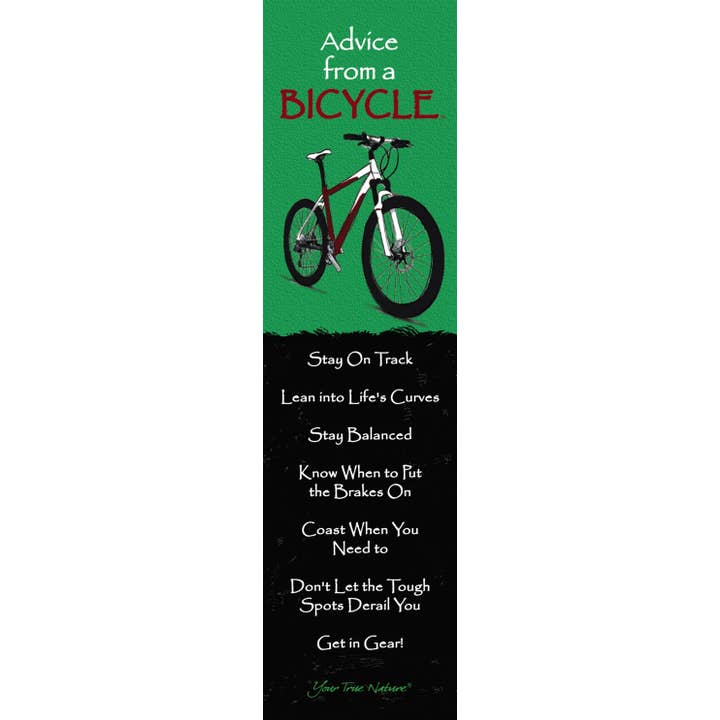 Advice from a Bicycle Laminated Bookmark for wholesale by Advice for Life by Your True Nature