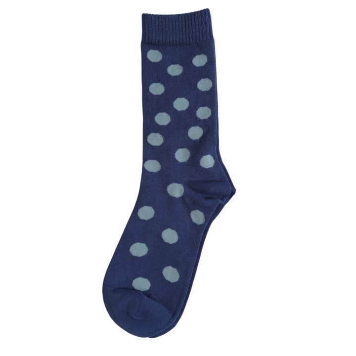 Jess & Lou - Wholesale Socks - Women's - Cornflower & Petrol Spot Bamboo Socks BW2701