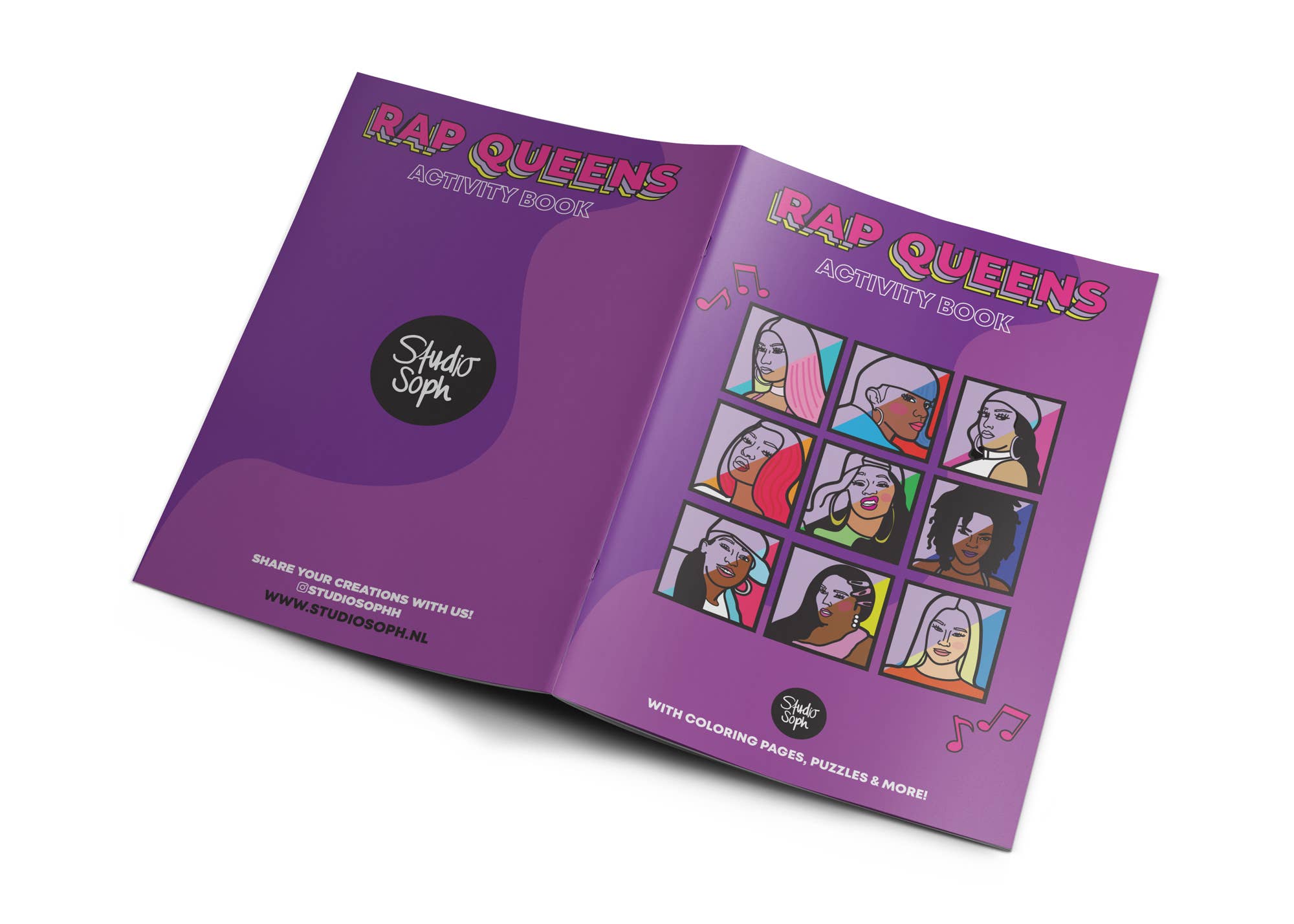 Studio Soph (We Pay Your Import Fees - We Ship DDP) - Wholesale Coloring & Activity Book - Adult - Rap Queens Activity Book6