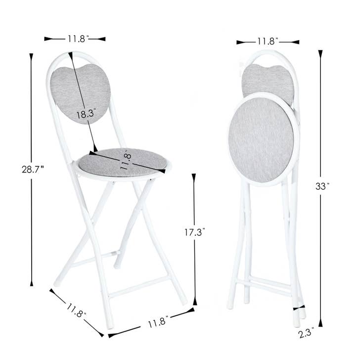 HOMYCASA DESIGN INC - Wholesale Folding Chair - Heart-Shaped Backrest Folding Chair