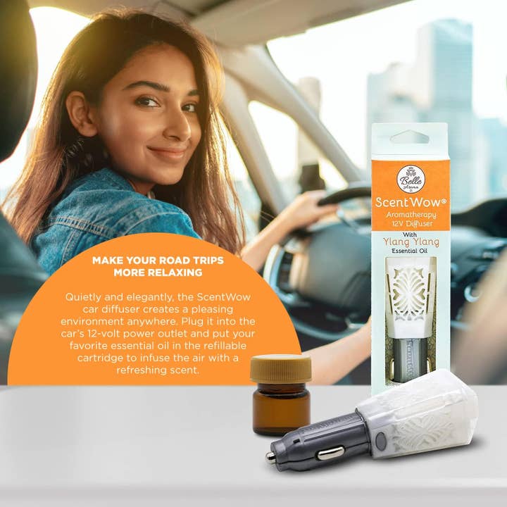 Belle Aroma® - Vente Désodorisant pour voiture – unisexe - Diffuseur ScentWow® 12 V - Huile essentielle d'ylang-Ylang blanche5